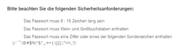 Telekom/T-Systems MyWorkplace dumb password rule screenshot